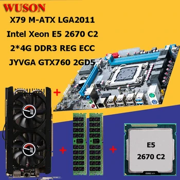 شراءمعالج اللوحة الأم HUANAN X79 للقطعة الأم Xeon E5 2670 RAM 8G (2*4G) DDR3 REG ECC بطاقة الفيديو GTX760 2GD5 تم اختبارها بالكامل