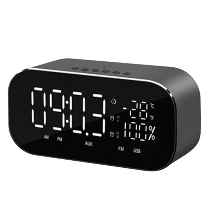 Bluetooth динамик поддержка температуры ЖК-дисплей FM радио TF будильник