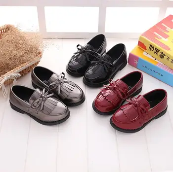 

Spring Autumn Girls Boys Flat Shoes Leather Shoes Children Single Black Child Patent Leather Shoes Sale Student Shoes For Party