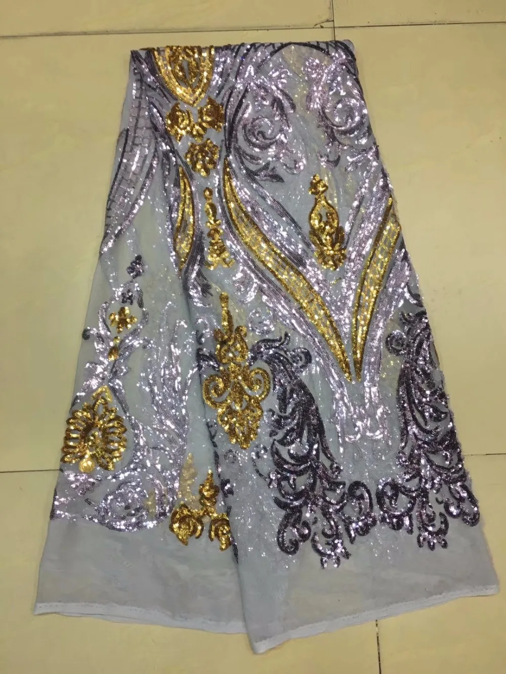 

Tulle Lace Fabric Materials Sequin-Lace Mesh Embroidery Fabric 2018 Hot Selling African Lace Fabric