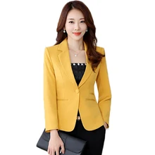 Корейский маленький пиджак женский осенний Весенний длинный рукав офисный Блейзер костюм размера плюс 3XL 4XL 5XL Женское пальто Топы