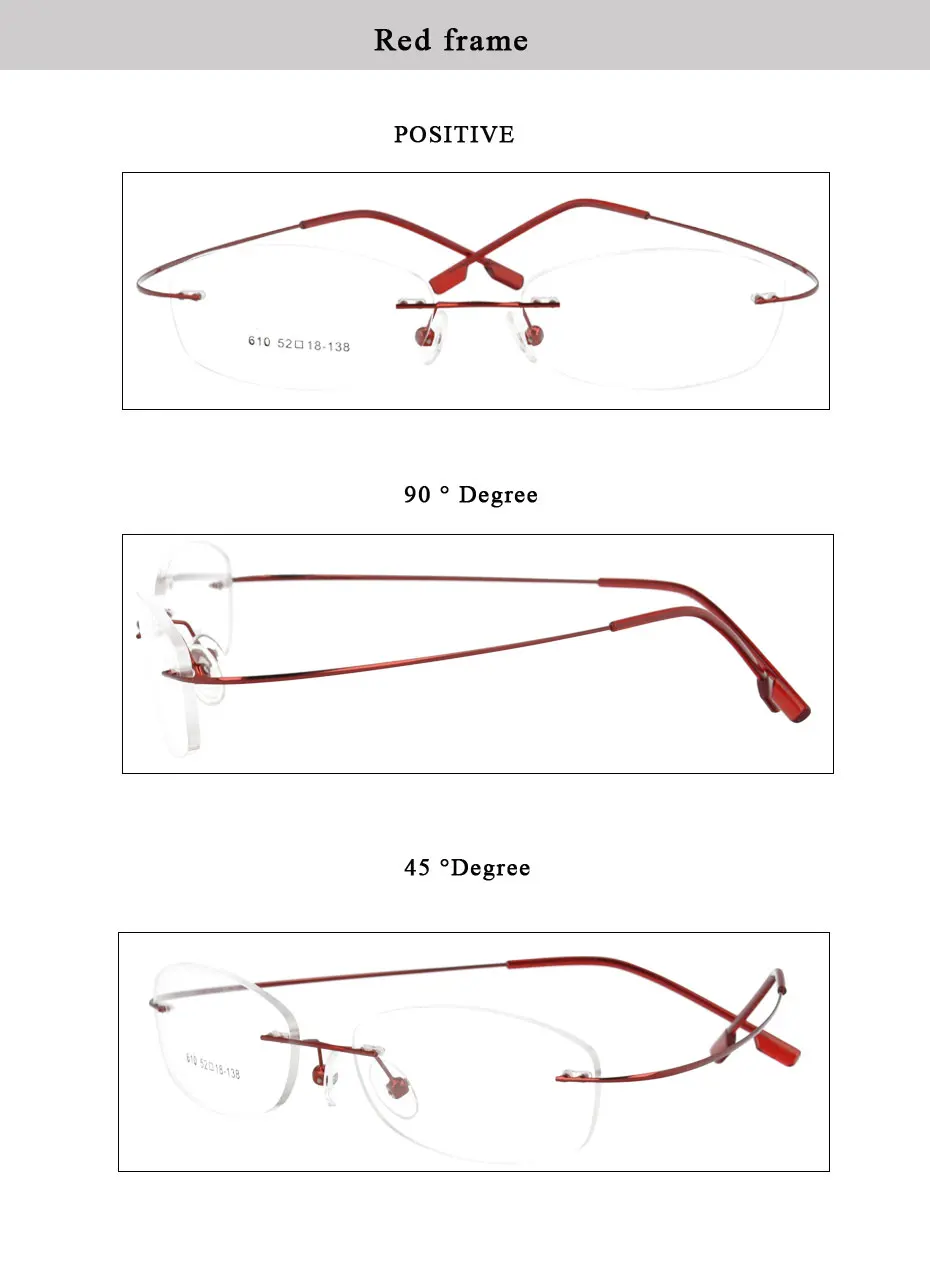 SPITOIKO 1001-50 шт/лот без оправы hingless очки с титановой оправой 9 цветов выбрать от близорукости, по рецепту очки