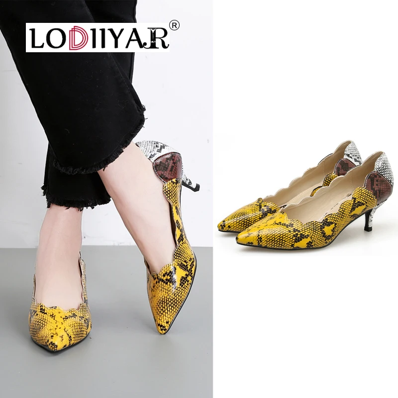 yellow slip on heels