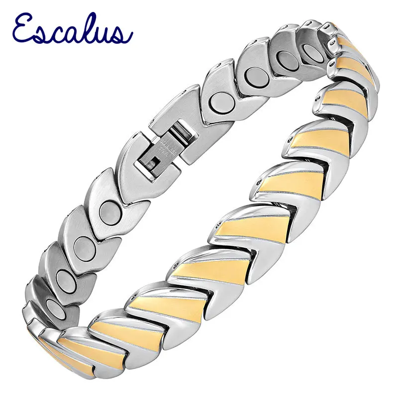 Escalus Link Chain Magnetic Stainless Steel Women Bracelet 22pcs Magnets Wristband Jewelry Gift Silver Color Bangle Charm | Украшения и