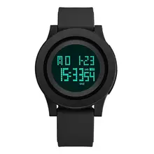 Мужская светящаяся Сигнализация Секундомер Водонепроницаемая вращающаяся шкала спортивные часы для бега Электроника наручные часы