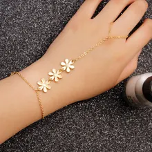 Простой цветок кулон модный браслет из цепочки изысканные браслеты на пальцы аксессуары для женщин