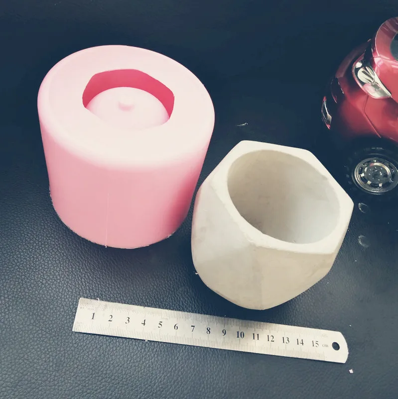 Cement Plant pot mold Succulents Cactus Garden Decorating Silicone Concrete Molds for flower candle holder making craft mould