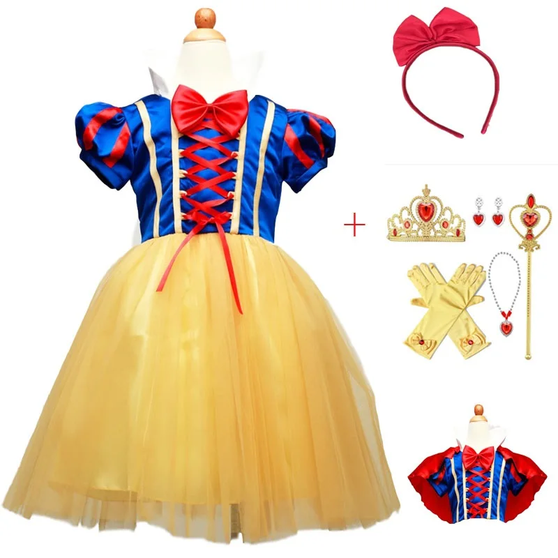 

Baby Children 4 Layer Snow White Cosplay Dress Girls Party Princess Dress Child Tulle Baby Baby Girl Tutu Birthday Party Vestido
