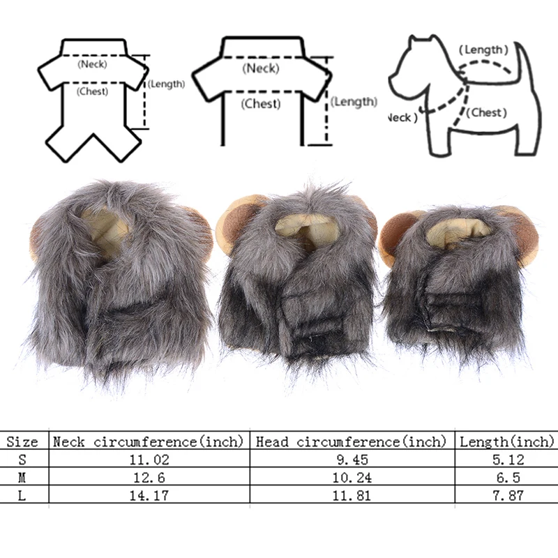 Забавный милый костюм для домашних животных Косплей льва грива парик шапка шляпа для собаки кошки Хэллоуин Рождественская одежда нарядное платье с ушками осень зима