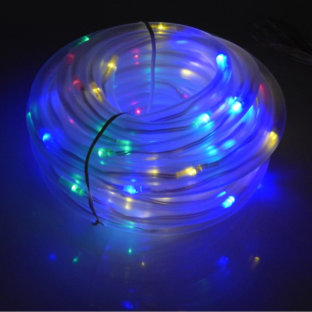 Newest Waterproof 10M 100 LED Solar Rope Tube Led String Strip Fairy Light Outdoor Garden Xmas ...