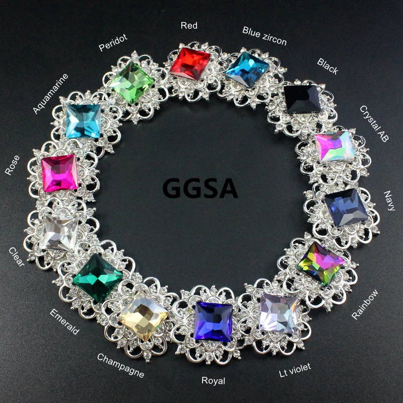 GGSA 10 шт. 32 мм стразы винтажные красные темно синие королевские черные AB