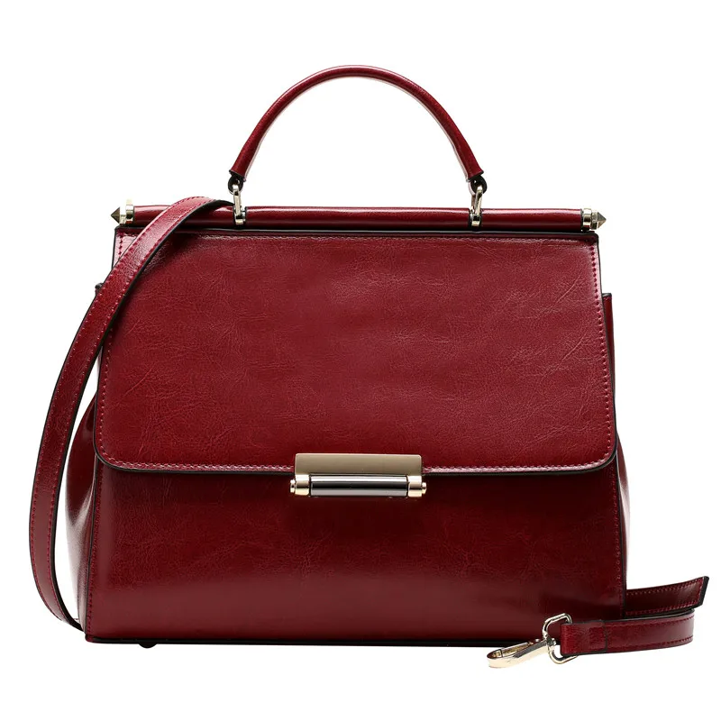 

Nesitu New Red Brown Grey Black Purple Green Split Leather Small Women Handbags Lady Messenger Bags Shoulder Bags Totes #M0811