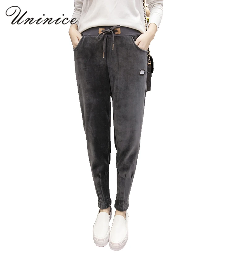 2017 New winter Women Harem Pants Women Bottoms Trousers Black Ankle