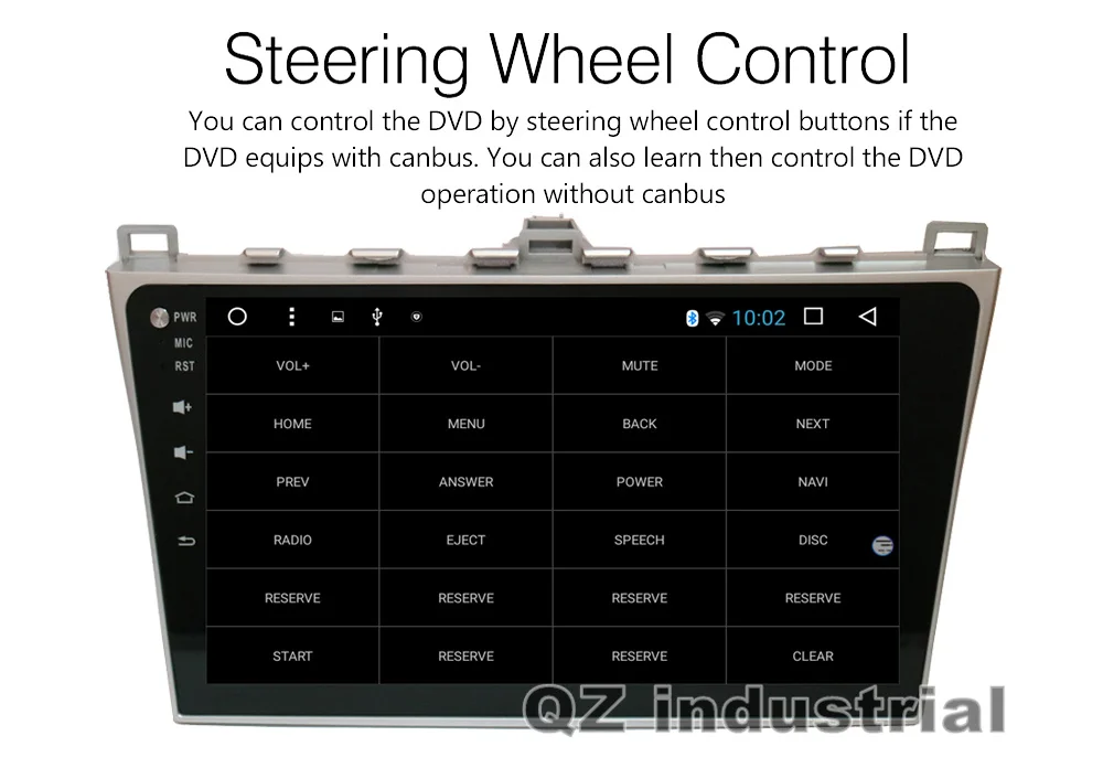 Excellent QZ industrail HD 10.2" 8core Android 8.1 T8 for MAZDA 6 Car DVD Player 2012-2014 with 3G 4G GPS WIFI BT Radio Navi SWC RDS Map 9
