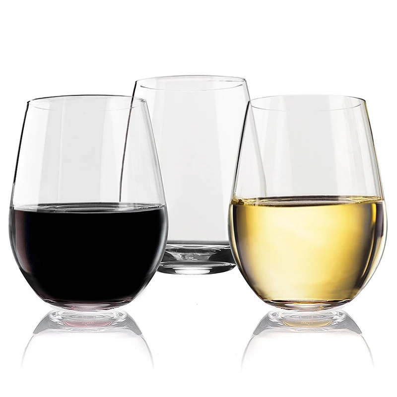 

4 PCs PCTG Stemless Wine Glasses Heavy Base Wine Tumbler Set Great For White Red Wine Mother's Day Gifts Wines Glass Sets