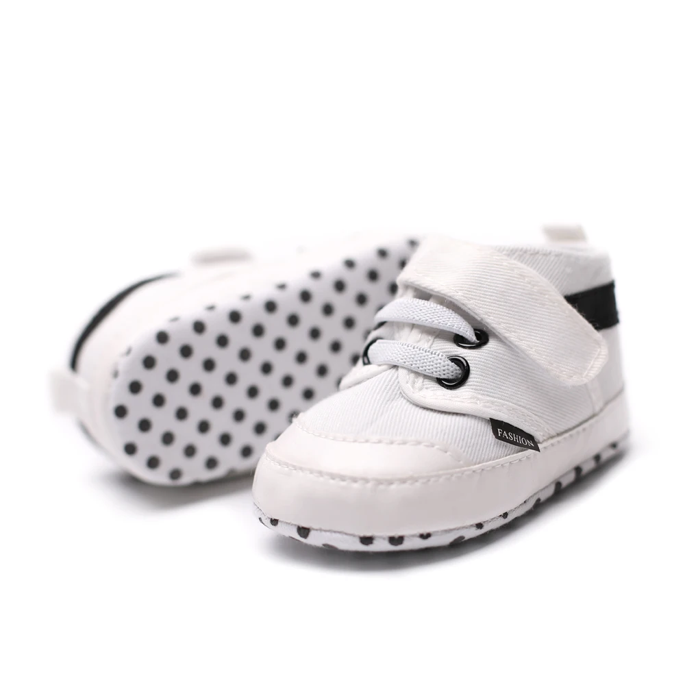 

Unisex Cool Baby Shoes Boy Girl New Born Soft Soled Canvas Anti-slip On Shoes 3 Color Available First Walkers 0-18 Months