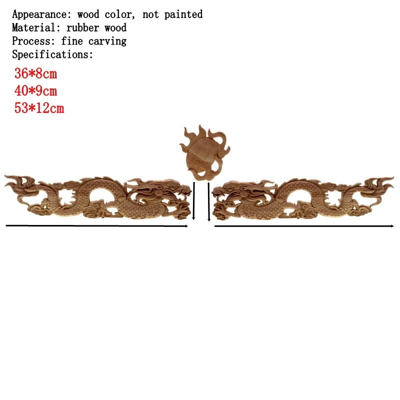RUNBAZEF китайский дракон длинный ЦВЕТОЧНЫЙ РЕЗНОЙ Аппликация Украшение дома аксессуары двери шкафа мебель фигурки