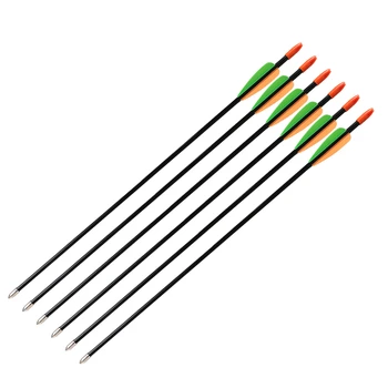 

Free shipping 12pcs/pack 7mm 28inch fiberglass arrows for kids practicing youth bow shooting arrows