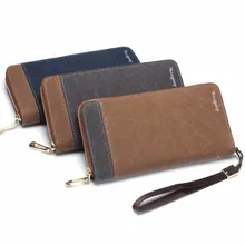 Baellerry männer Brieftasche Leinwand Geldbörse Reißverschluss Lange Männlichen Kupplungsmappen Mann Handtasche Mode Patchwork Geldbörse Kreditkarteninhaber