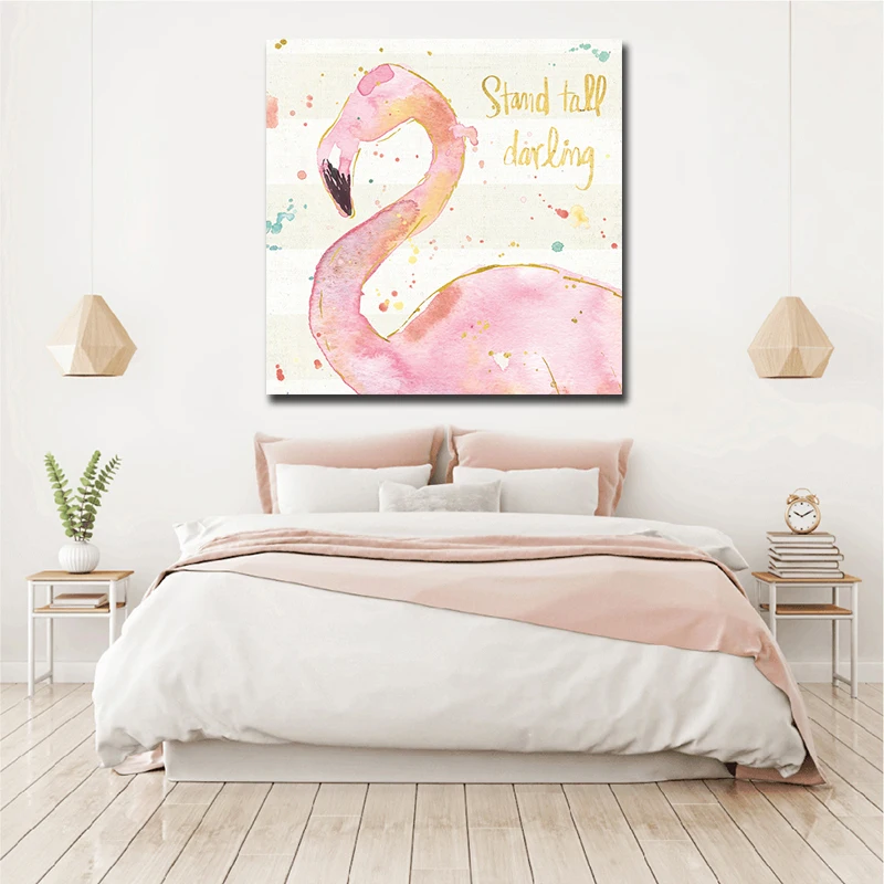 Drop Ship Canvas Flamingo Painting Wall Art Prints Poster Living room decor decorative canvas painting art no frame