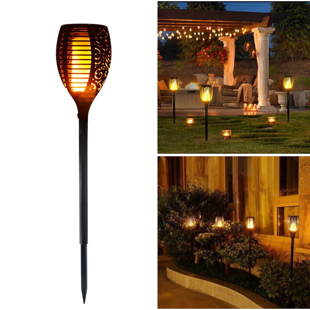 Hot Solar Flame Flickering Garden LED light IP65 outdoor Smart LED Torch Light With solar panel