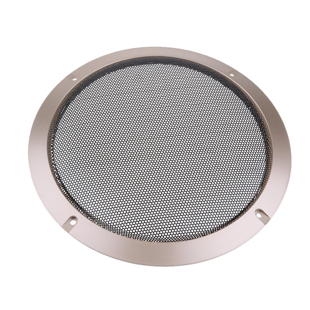 

8 Inch Speaker Grills Cover Case with 4 pcs Screws for Speaker Mounting Home Audio DIY 225mm Outer Diameter Gold