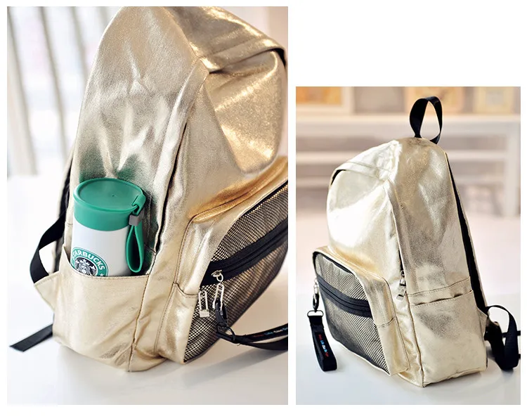 MJ Unisex Backpack Fashion Metallic Female Backpacks Casual Daypack Large Travel Bag Big Holographic Backpack Cool School Bags (7)