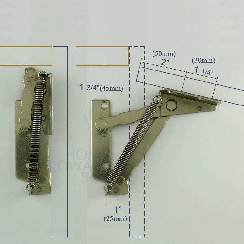 Pair Of Cabinet Door Lift Up Flap Top Support Spring Kitchen