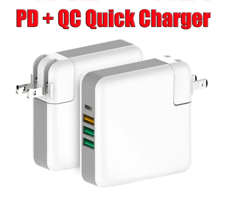 

Quick Charge PD QC 3.0 USB C Wall Charger, 61W 4-Port USB Adapter Power Port Speed 4 Charging Station for Home and Travel