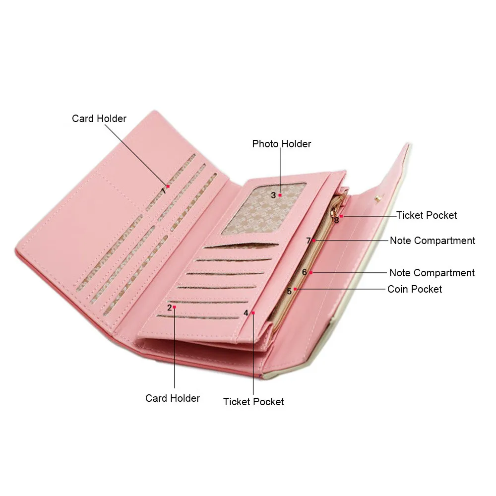 MOLAVE Wallets & Holders flower women wallet Pastoral small floral Ling Ge clutch bag lady hit color envelope buckle purse 9408