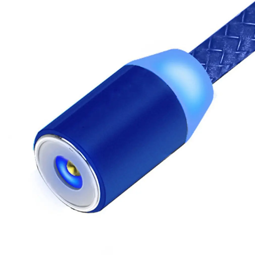 blue Круглый Магнитный кабель для быстрой зарядки Micro usb type C кабель для iPhone для samsung для Xiaomi USB-C магнитные зарядные Кабели для телефонов - Цвет: blue