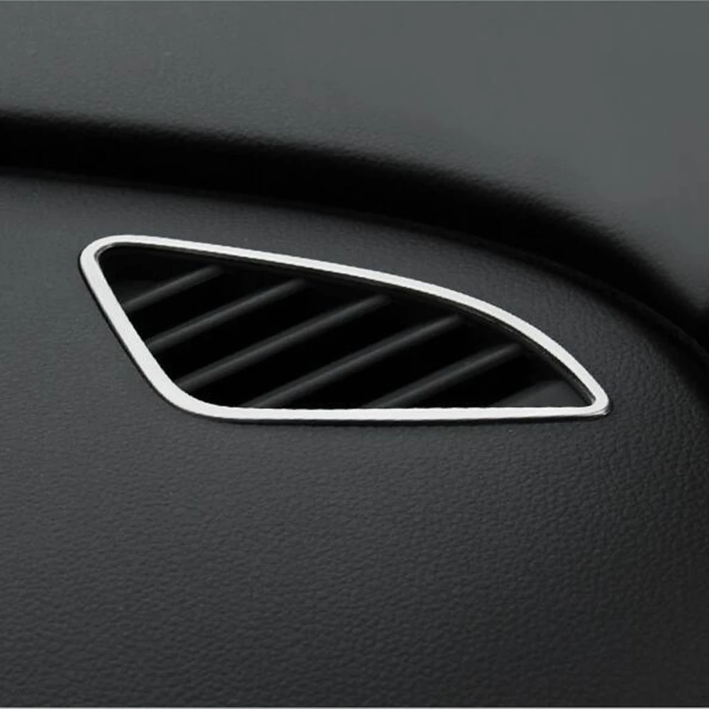 2pcs ABS Chrome Air Conditioning Vent Rings Cover Trim For Toyota RAV4 2014-2015
