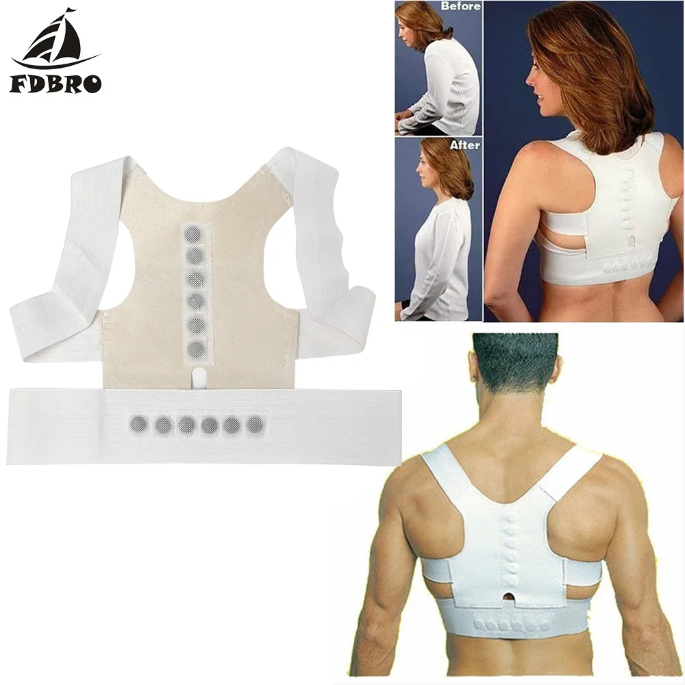

FDBRO Shoulder Bandage Humpback Correction Shoulder Pain Relief Brace Back Posture Corrector Adjustable Spine Support Belt