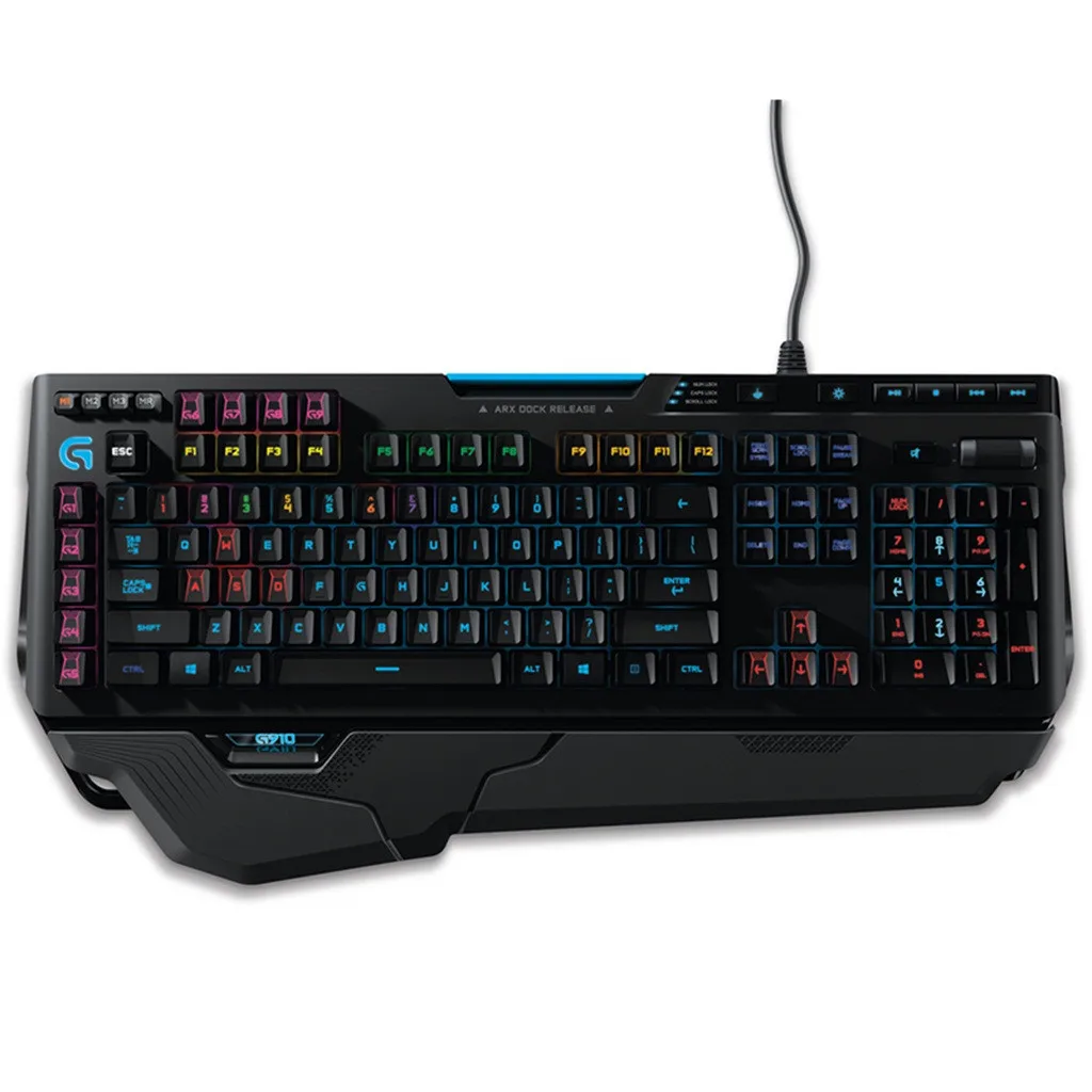 Механическая игровая клавиатура logitech G910 Orion Spark RGB, USB 121, 9 игр с подставкой для рук, программируемая клавиатура PUBG