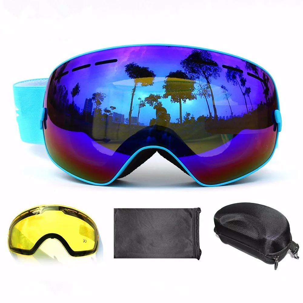 BENICE бренд сноуборд очки 2 двойные линзы UV400 противотуманные сферические лыжные очки лыжные мужские женские лыжные очки+ линзы+ коробка набор