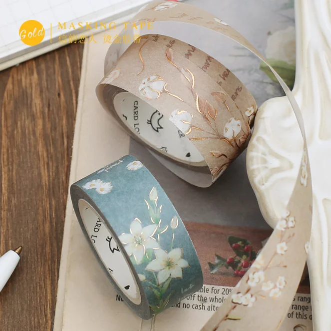 

10 pcs/lot DIY Japanese Paper Decorative Adhesive Tape Roof garden series Hot stamping Washi Tape/Masking Tape Stickers