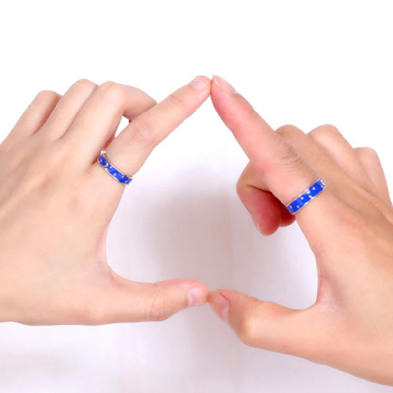 Qevila Rings Genuine 925 Silver Van Gogh Gold Moon Star Sun Enamel Canvas Finger Ring Romantic gifts for Women men Lover Jewelry (5)