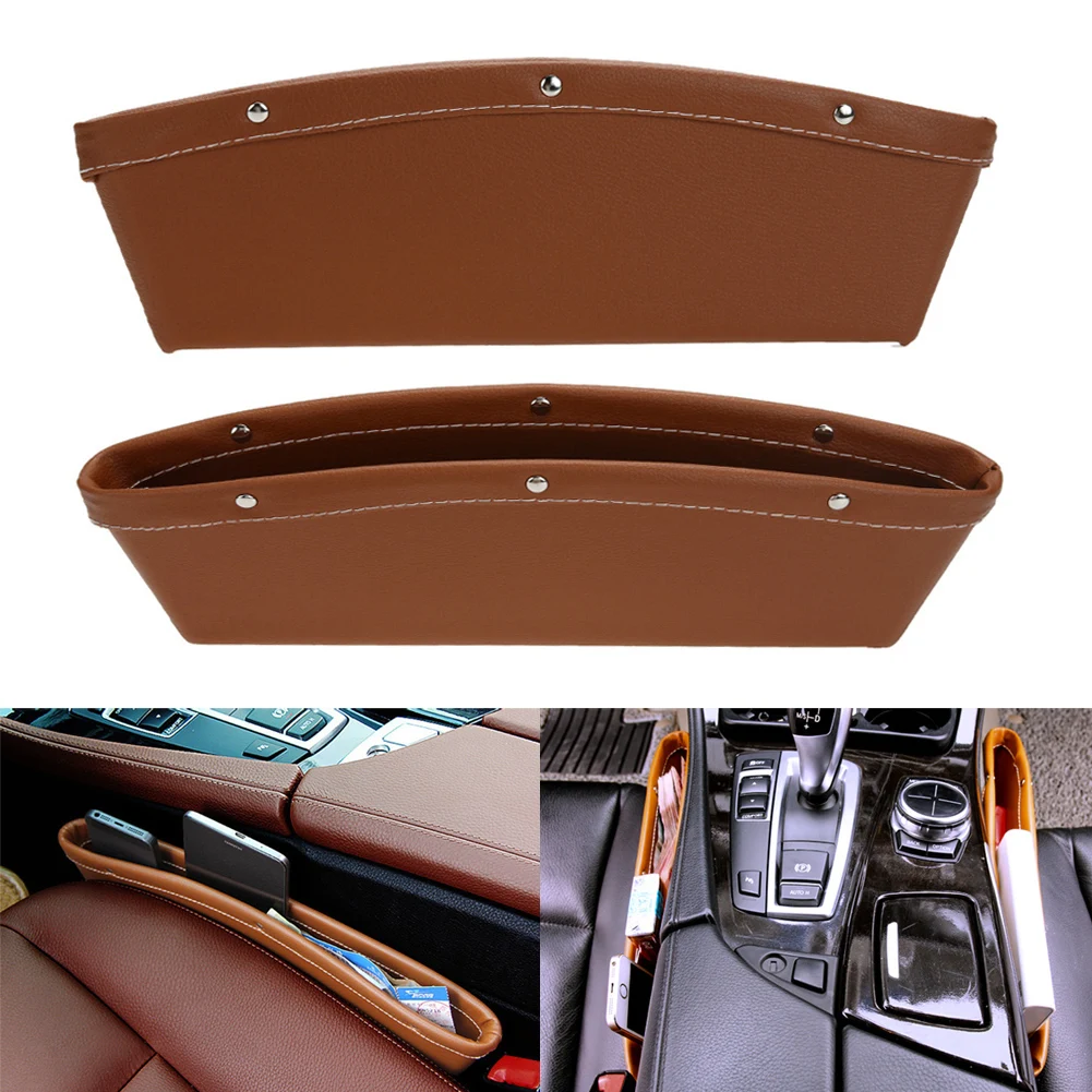 1 PCS Creative Car Storage Box Leather Auto Car Seat Gap Pocket Catcher