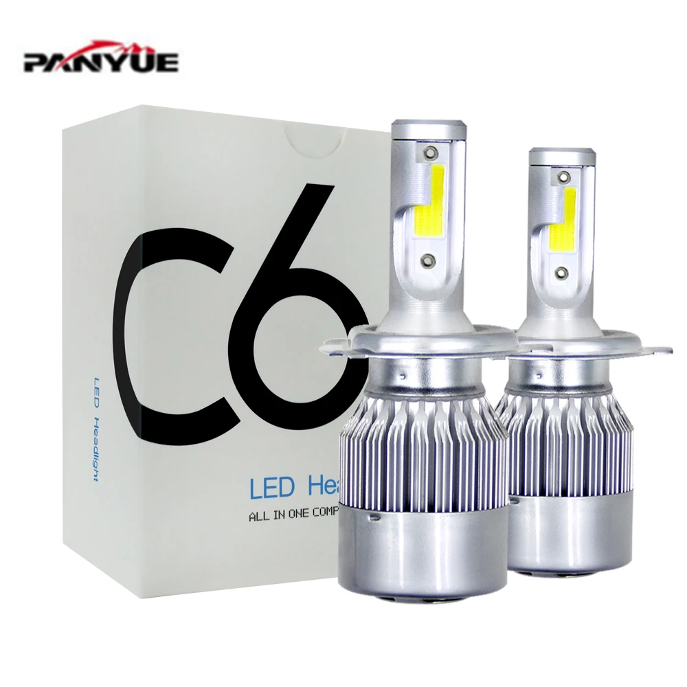 

All In One Automobiles 2pcs Car Headlights H4 Led Light Bulbs H1 H3 H7 9005 9006 H11 Headlamp 6000K Fog Lamps c6 72W 7600LM