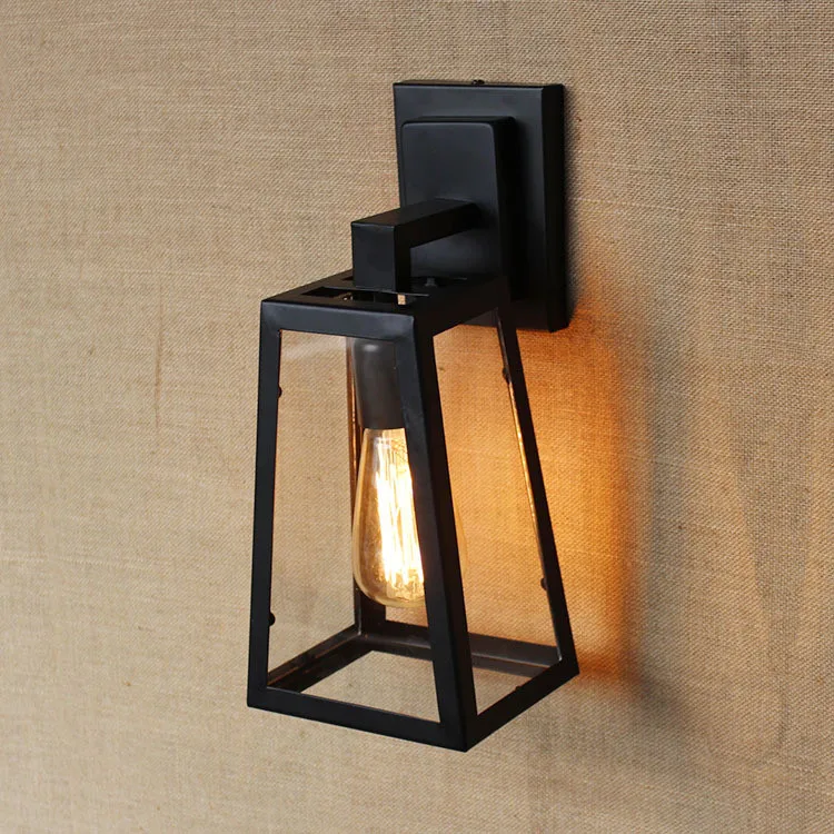 Antique Matte Black Lantern Outdoor Wall lamp Sconce 17