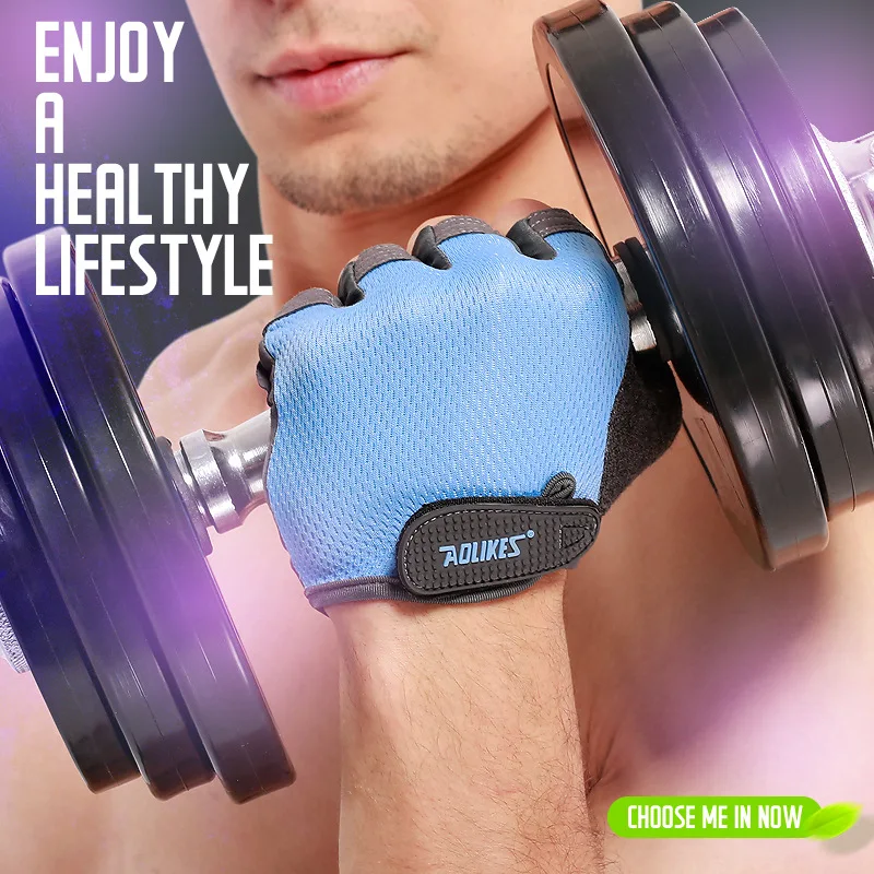 Gym Fitness Sports Gloves Body Building Weight Lifting Riding Protector Breathable Woven Antiskid Armor For Men Women