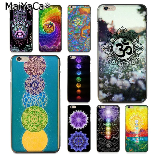 MaiYaCa Мандала чакра для йоги iPhone SE 5C 5S 6S 7 8 Plus X XR XS MAX черный мягкий чехол телефона