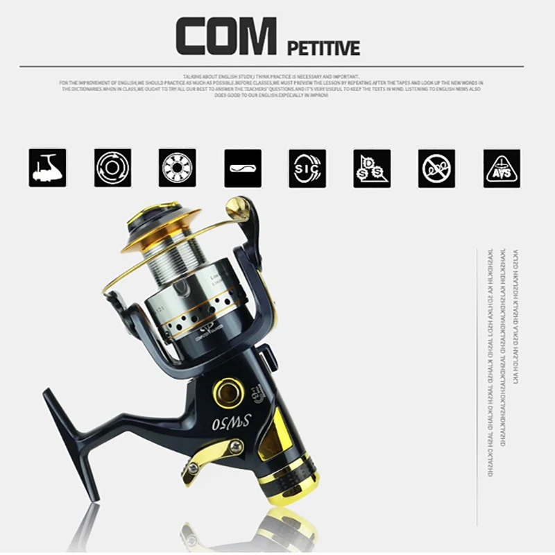 YUMOSHI металлическая Рыболовная катушка s 50-60 серия Рыболовная катушка карп спиннинговое колесо приманка морской рок-поток спиннинговая катушка Pesca molinete SW