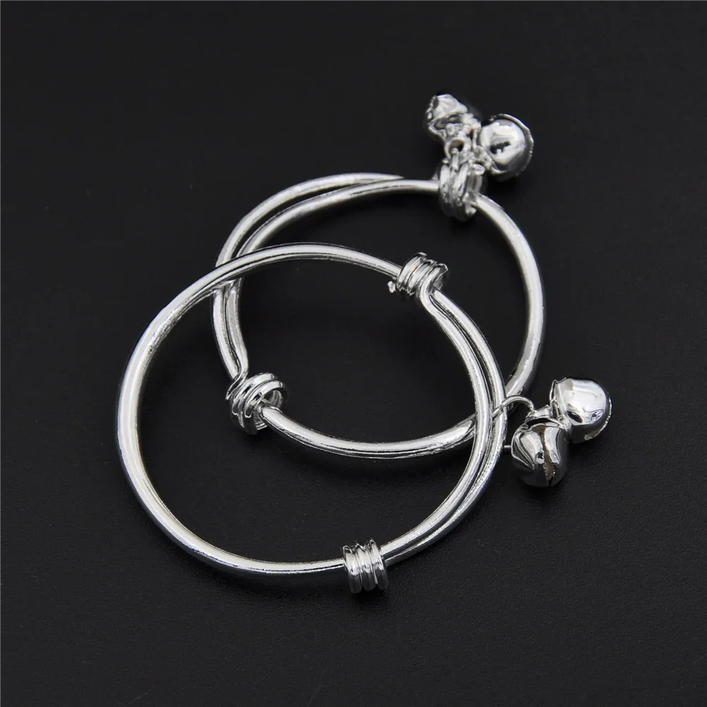 2Pcs Adjustable Baby Jewelry Bracelets Baby Kids Bell Bracelets & Bangles Anklet Newborn Infant