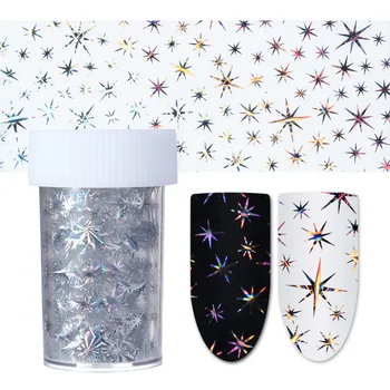 

Fireworks Nail Foil Gradient Rainbow Green Pine Needles Laser Irregular Nail Art Transfer Sticker Nail Tips Slider