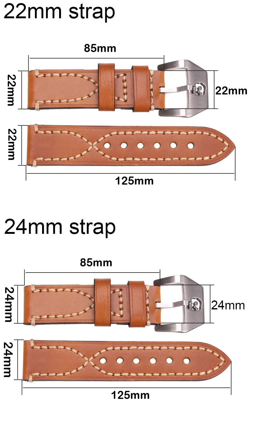 22 мм 24 Ремешки для наручных часов Италия пояса из натуральной кожи толстые для женщин ремень для часов нержавеющая сталь Пряжка Застежка