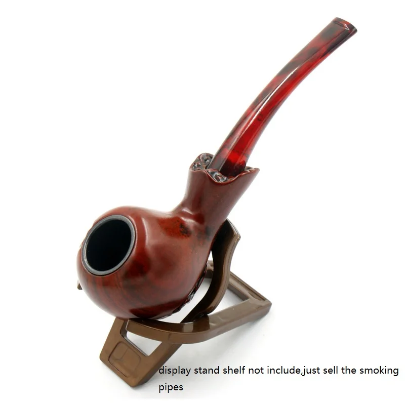 

1 piece Red Tobacco Pipe Smoking Accessories Set with Filter Resin bent Cigarette Holder rod Carve Designs Herb smoking Pipes