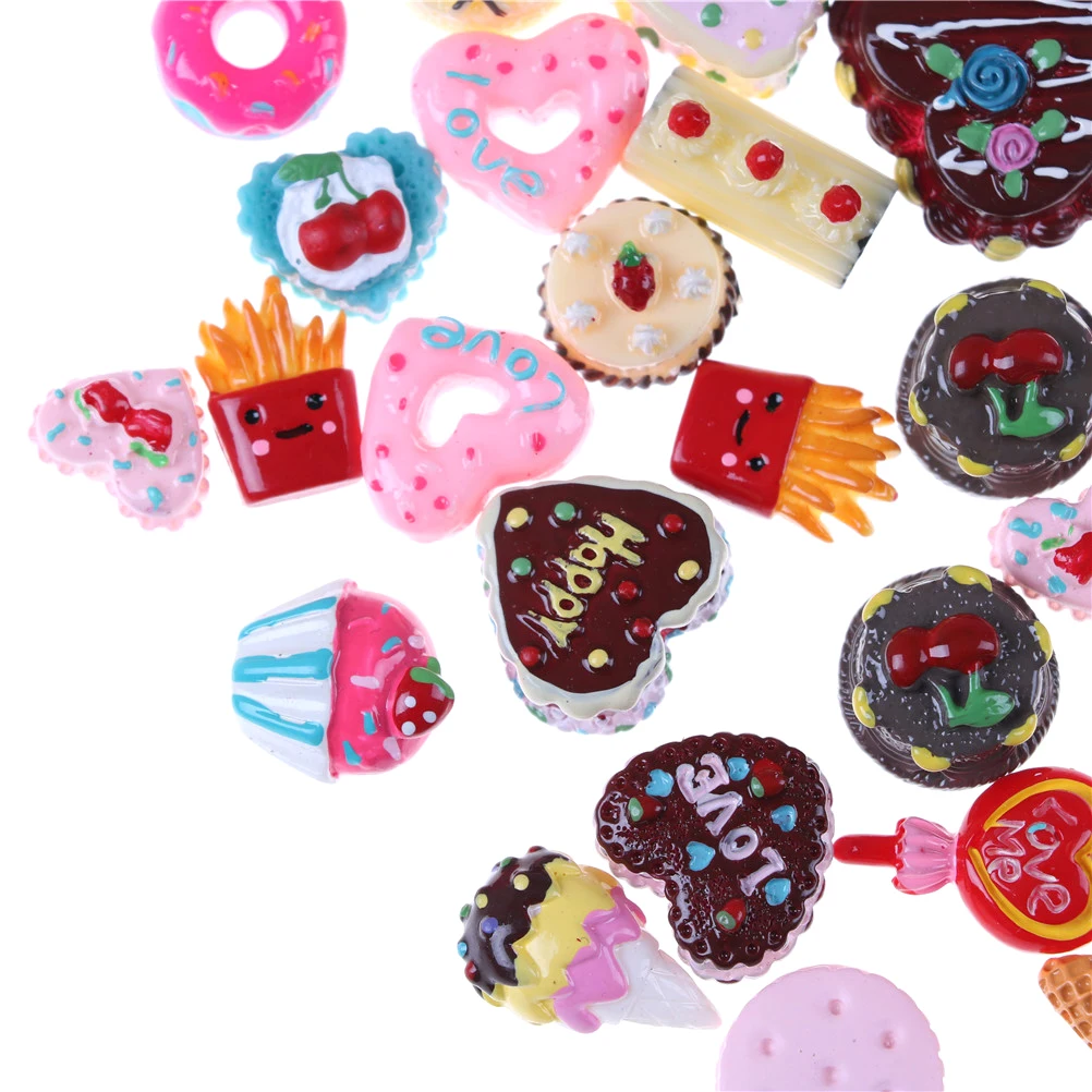 10 шт./лот Kawaii Мини пищевой реквизит торт печенье пончики куклы миниатюрные ролевые игрушки для кукол аксессуары случайный