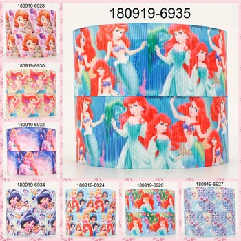 

New sales 50 yards cartoon ribbon cute Princess printed grosgrain,satin ribbons 6924-6935