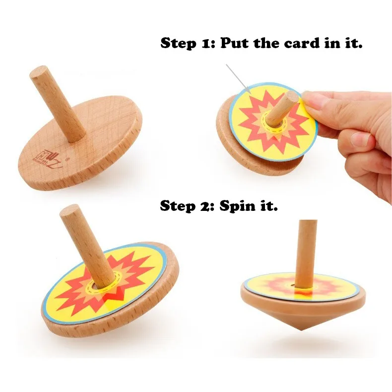 Детская игрушка деревянная Волчок классическая игрушка Монтессори красочная 8 карточка для рисования наклейка для раннего развития бука